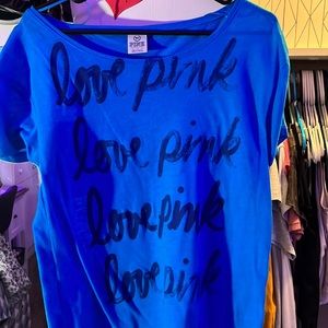 pink extra small T-shirt blue loose fitting worn once